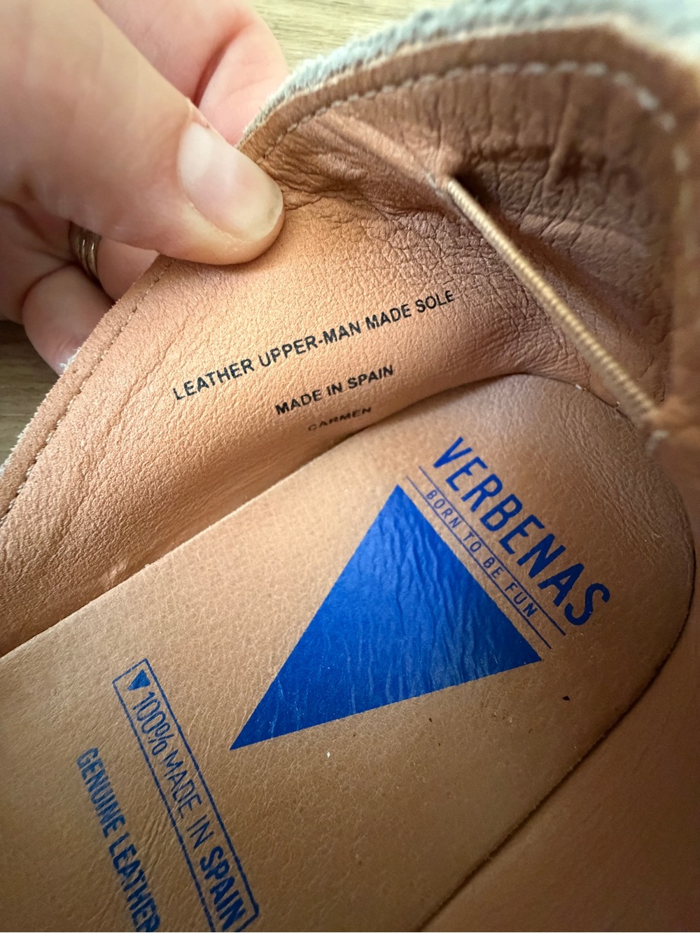 Verbenas Carmen Light Gray Suede Leather Espadrille Flats Summer - Picture 4 of 5